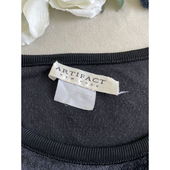 Velvet Long-Sleeve Top By Artifact New York In Black Whimsigoth Large - Picture 6 of 6